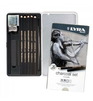 Lápis LYRA Rembrandt Set Carvão Cx Metal 11un