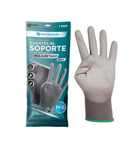 Luvas Poliuretano Tamanho 7 (S) Cinzentas (Par)