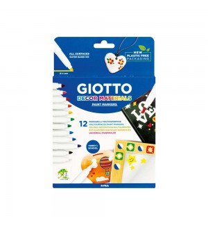 Marcador Pintura Giotto Decor Materials Cx 12 Cores Sortidas