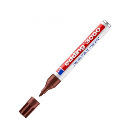 Marcador Permanente Grosso Edding 3000 1,5-3mm Castanho 1un