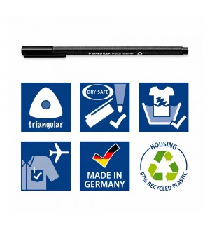 Marcador Fino Staedtler Fineliner 334 0,3mm Preto 1un