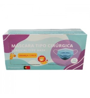 Máscara Descartável Criança 3 Camadas Cirúrgica Cx 25un