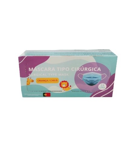 Máscara Descartável Criança 3 Camadas Cirúrgica Cx 25un