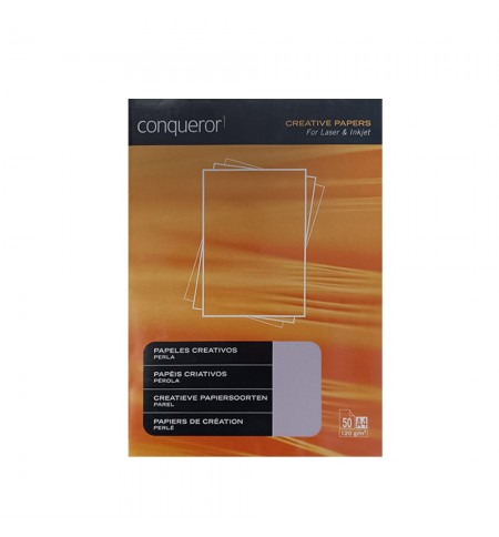Papel 120gr Conqueror Criativo Pérola Acinzentado A4 50Fls