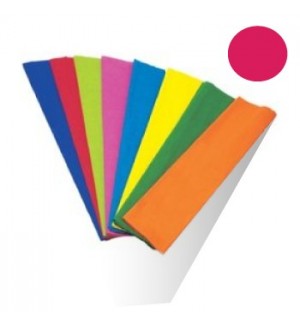Papel Crepe Rosa Forte 50x250cm Rolo
