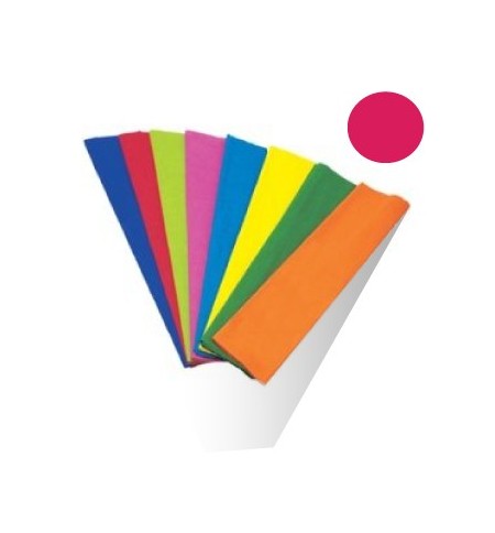 Papel Crepe Rosa Forte 50x250cm Rolo