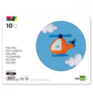 Papel de Feltro Trabalhos Manuais 210x297mm 10 Folhas