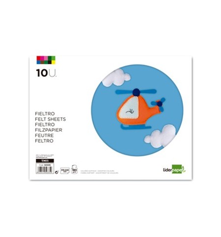 Papel de Feltro Trabalhos Manuais 210x297mm 10 Folhas