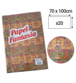 Papel Embrulho 70cmx1m Infantil 20 Folhas