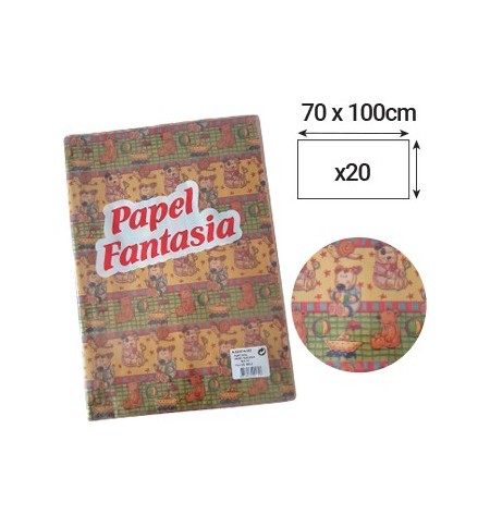 Papel Embrulho 70cmx1m Infantil 20 Folhas