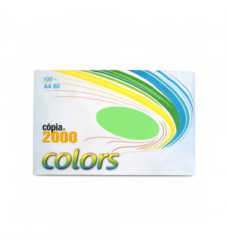 Papel Fotocopia Verde A4 80gr 100Fls