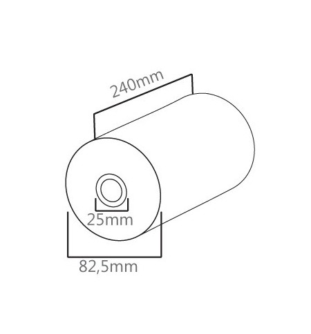 Rolo Papel 82,5x240x25mm 60gr 1un