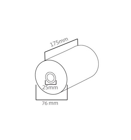 Rolo Papel Térmico 076x175x25mm 58gr 1un