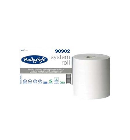 Rolo Toalhas Mão AutoCorte 250mx21cm 2Fls BULKYSOFT 6un