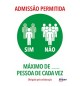 Sinalética Admissão Permitida N Pessoas Adesivo A4 2un