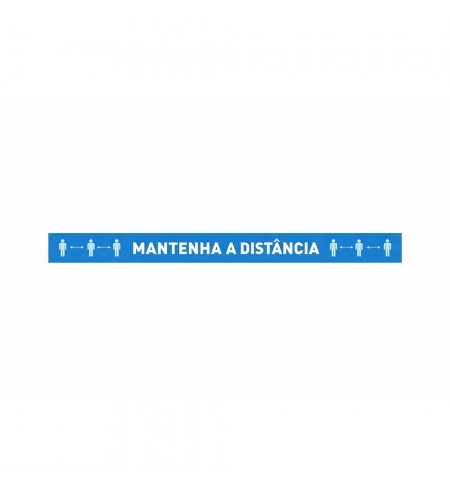 Sinalética MANTENHA A DISTÂNCIA Vinil Chão 1000x100mm