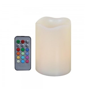 Vela Cera Real Leds RGB com Controlo Remoto