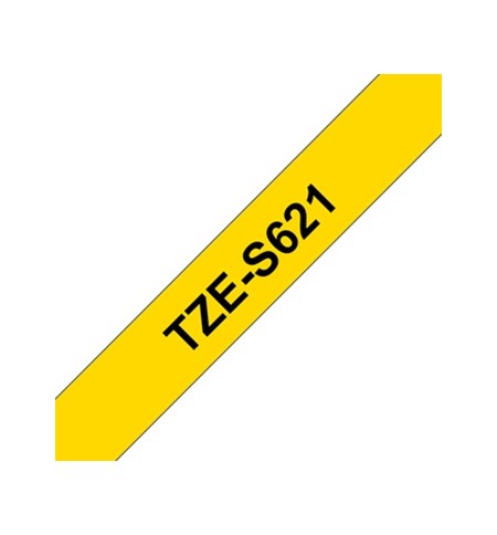 Fita Laminada SuperAdesiva 09mmx8mts Amarelo/Preto