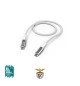 Cabo USB-C Nylon Benfica Fabric 2m Branco