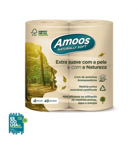 Papel Higiénico Doméstico 48mts 2Fls Naturally Soft 4 Rolos