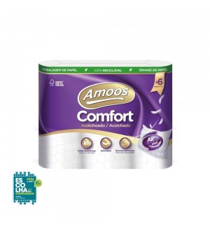 Papel Higiénico Doméstico 18mts 3Fls 48g Acolchoado 6 Rolos