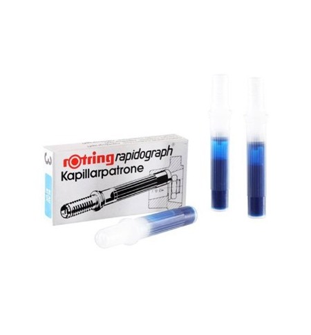 Cartucho Tinta Rotring 1:10 Azul Cx 3un