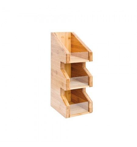 Organizador Copos / Tampas / Palhinhas Bambu 15x18x40cm