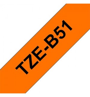 Fita Laminada 24mmx5mts Fluorescente Laranja/Preto