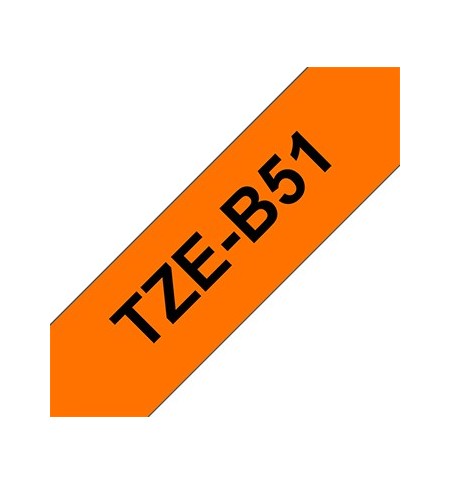 Fita Laminada 24mmx5mts Fluorescente Laranja/Preto