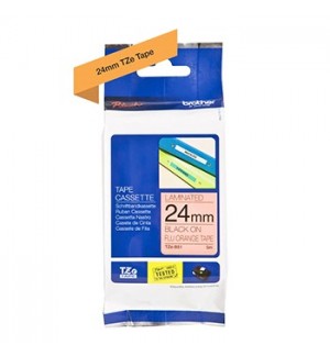 Fita Laminada 24mmx5mts Fluorescente Laranja/Preto