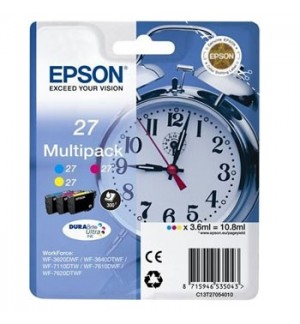 Pack Tinteiros Epson 27 3 Cores C13T27054010 3,6ml