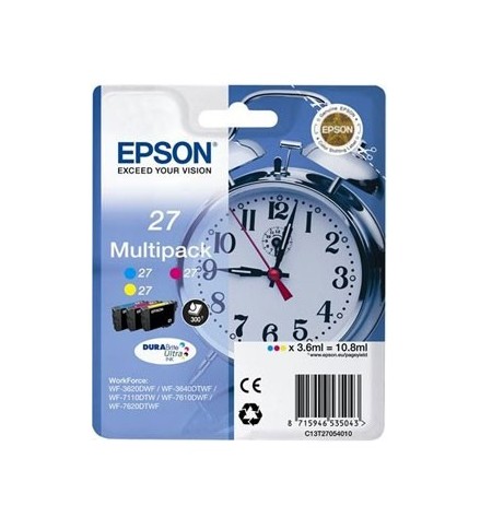 Pack Tinteiros Epson 27 3 Cores C13T27054010 3,6ml