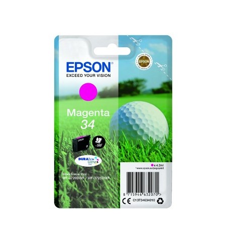 Tinteiro Epson 34 Magenta C13T34634010 4,2ml 300 Pág.