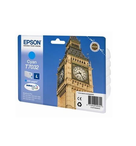 Tinteiro Epson T7032 Azul C13T70324010 9,6ml 800 Pág.