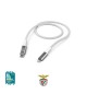 Cabo USB-C para Lightning Nylon Benfica Fabric 2m Branco