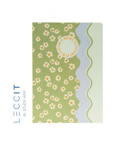 Caderno Agrafado A4 Quadriculado FLOWERS Waves 48Fls 1un