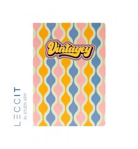 Caderno Agrafado A4 Pautado VINTAGEY Waves 48Fls 1un