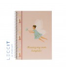 Caderno Espiral A4 Quadriculado FAIRIES Rose 80Fls 1un