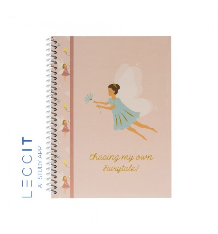 Caderno Espiral A4 Quadriculado FAIRIES Rose 80Fls 1un