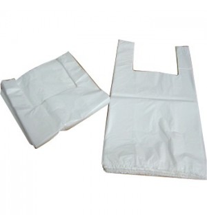 Sacos Plástico Alças 30x40cm Branco Pack 5Kg
