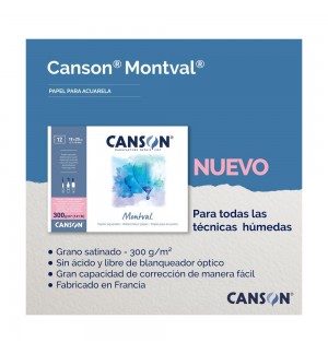 Bloco Colado Canson Montval 180x250mm Grão Satinado 300g