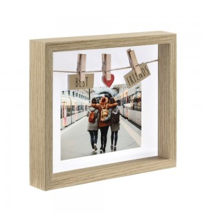 Moldura Madeira 10x15cm Best Friends Carvalho