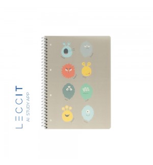 Caderno Espiral A5 Pautado PP PLAY ME Monster 80Fls 1un