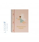 Caderno Espiral A5 Pautado FAIRIES Rose 80Fls 1un