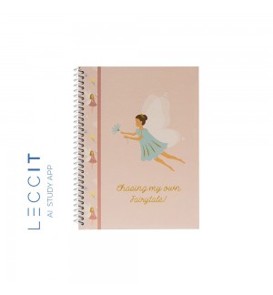 Caderno Espiral A5 Pautado FAIRIES Rose 80Fls 1un