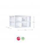 Bloco 2 Gavetas Plástico Easy 26x37x19cm Branco/Transparente