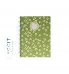 Caderno Espiral A5 Quadriculado FLOWERS Verde 80Fls 1un
