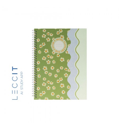 Caderno Espiral A5 Quadriculado FLOWERS Waves 80Fls 1un