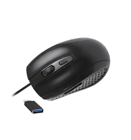 Rato com Fio USB-C Bow Preto