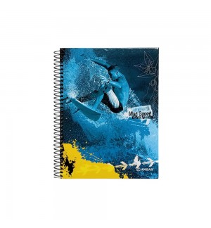 Caderno Espiral A5 Quadriculado Ambar Mad Speed 120Fls
